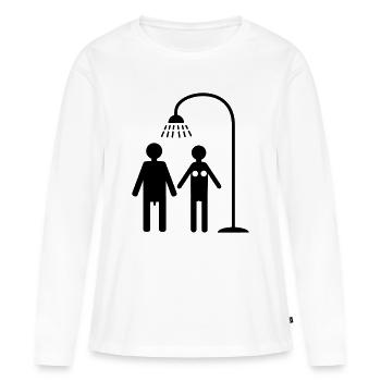 duschen hygiene lebensstil - Frauen Premium Bio Langarmshirt - Weiß - Vorne - Julia (174cm)