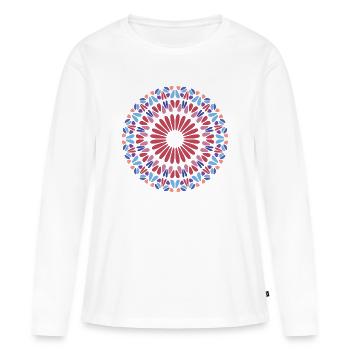 Mandala - T-shirt manches longues Premium bio Femme - blanc - Devant - Julia (174cm)