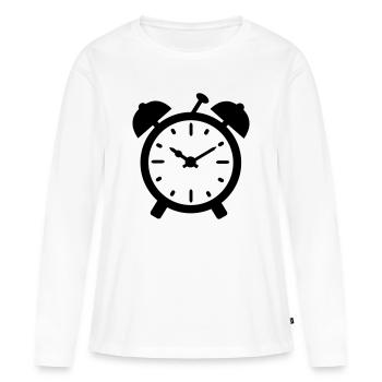 wecker uhr - Frauen Premium Bio Langarmshirt - Weiß - Vorne - Julia (174cm)