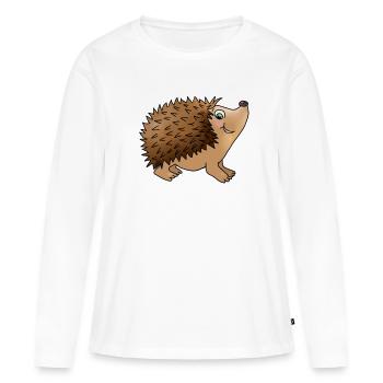 Freundlicher Igel - Frauen Premium Bio Langarmshirt - Weiß - Vorne - Julia (174cm)