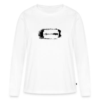 razor blade - Women's Premium Organic Long Sleeve Shirt - white - Front - Julia (174cm)
