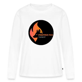 logo transparent - T-shirt manches longues Premium bio Femme - blanc - Devant - Julia (174cm)