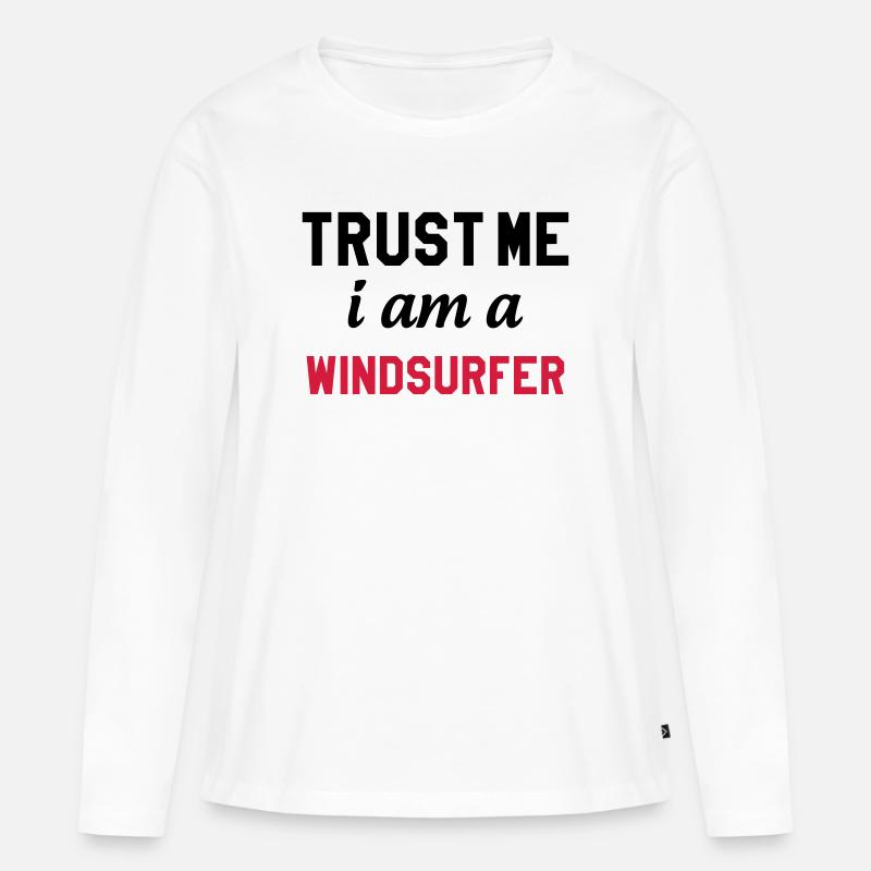 Windsurfen / Windsurfer / Windsurf / Windsurfing - Frauen Premium Bio Langarmshirt - Weiß