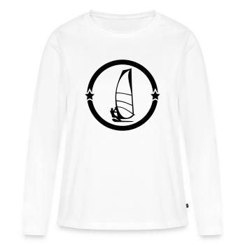 Windsurfen / Windsurfer / Windsurf / Windsurfing - Frauen Premium Bio Langarmshirt - Weiß - Vorne - Julia (174cm)
