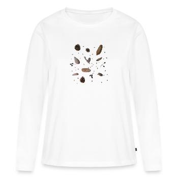 Cônes, botanique - T-shirt manches longues Premium bio Femme - blanc - Devant - Julia (174cm)