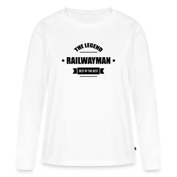 Eisenbahner / Eisenbahnen / Eisenbahn / Bahn - Frauen Premium Bio Langarmshirt - Weiß - Vorne - Julia (174cm)