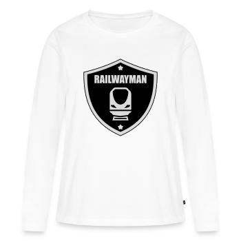 Eisenbahner / Eisenbahnen / Eisenbahn / Bahn - Frauen Premium Bio Langarmshirt - Weiß - Vorne - Julia (174cm)