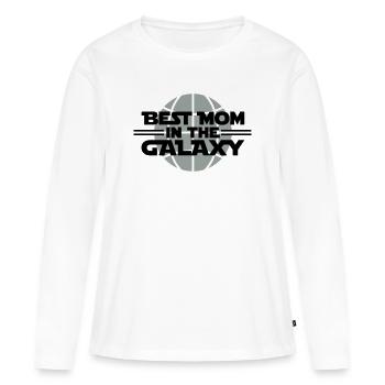 Best Mom In The Galaxy - T-shirt manches longues Premium bio Femme - blanc - Devant - Julia (174cm)