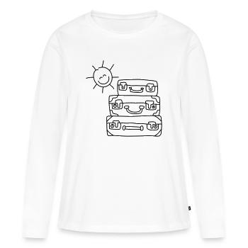 koffer sonne urlaub - Frauen Premium Bio Langarmshirt - Weiß - Vorne - Julia (174cm)