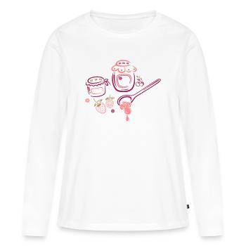 Large jars with jam and fruits - Women's Premium Organic Long Sleeve Shirt - white - Front - Julia (174cm)