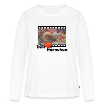 Liebe Tierfreund Eichhoernchen Tiere Spruch - Frauen Premium Bio Langarmshirt - Weiß - Vorne - Julia (174cm)