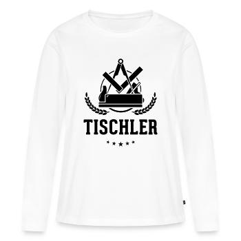 Tischler Zunftzeichen mit Schriftzug - Frauen Premium Bio Langarmshirt - Weiß - Vorne - Julia (174cm)