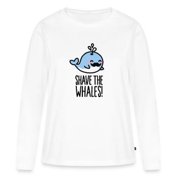 Shave the whales! - T-shirt manches longues Premium bio Femme - blanc - Devant - Julia (174cm)
