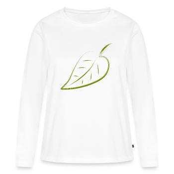 feuille - T-shirt manches longues Premium bio Femme - blanc - Devant - Julia (174cm)