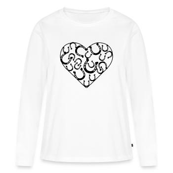 fer à cheval - T-shirt manches longues Premium bio Femme - blanc - Devant - Julia (174cm)