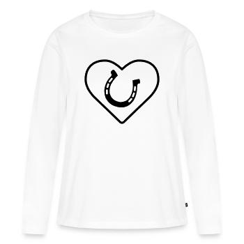 fer à cheval - T-shirt manches longues Premium bio Femme - blanc - Devant - Julia (174cm)