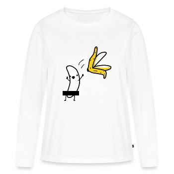 Striptease Banane - Frauen Premium Bio Langarmshirt - Weiß - Vorne - Julia (174cm)