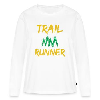 Trail Runner - Women's Premium Organic Long Sleeve Shirt - white - Front - Julia (174cm)