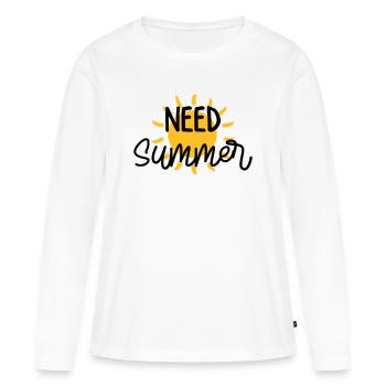 été / vacances / plage / soleil / mer - T-shirt manches longues Premium bio Femme - blanc - Devant - Julia (174cm)