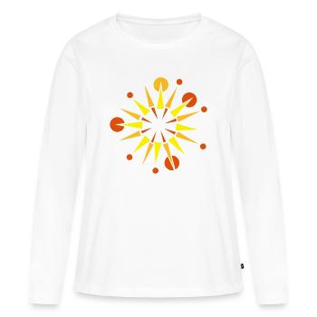 Stern mit Strahlen und Kugeln - Frauen Premium Bio Langarmshirt - Weiß - Vorne - Julia (174cm)