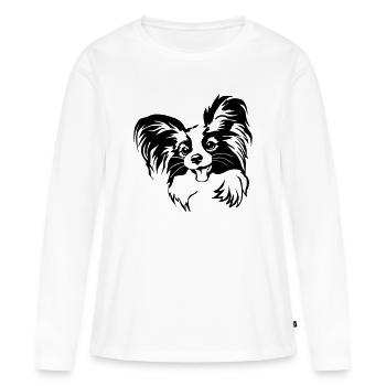Papillon Kopf - Frauen Premium Bio Langarmshirt - Weiß - Vorne - Julia (174cm)