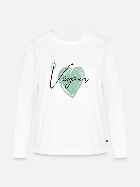 Vegan - Frauen Premium Bio Langarmshirt - Weiß