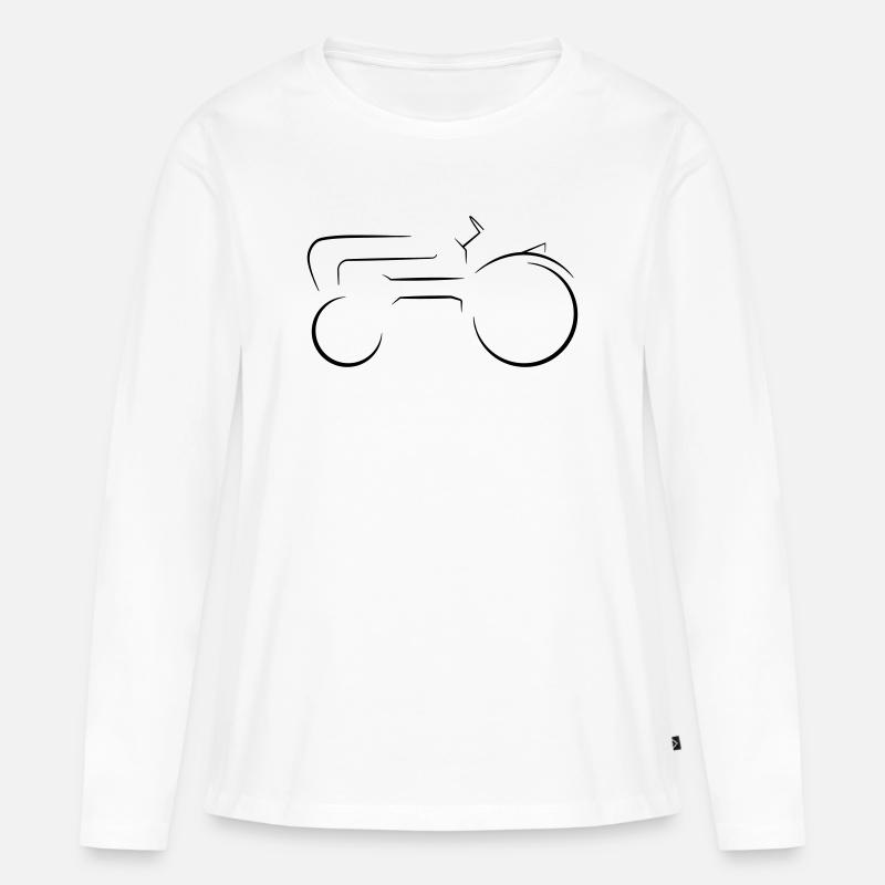 Deutscher Traktor Oldtimer Strichzeichnung  - Frauen Premium Bio Langarmshirt - Weiß