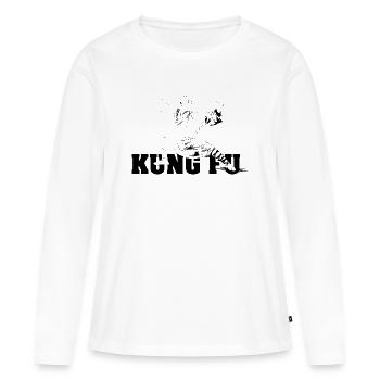 Shaolin Kungfu Symbole du maître combattant - T-shirt manches longues Premium bio Femme - blanc - Devant - Julia (174cm)