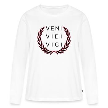 Veni Vidi Vici - T-shirt manches longues Premium bio Femme - blanc - Devant - Julia (174cm)