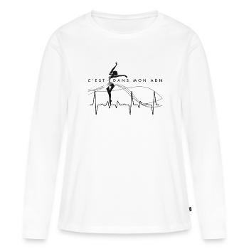 T-shirt Ballet Classique - C'est dans mon ADN Pro - T-shirt manches longues Premium bio Femme - blanc - Devant - Julia (174cm)