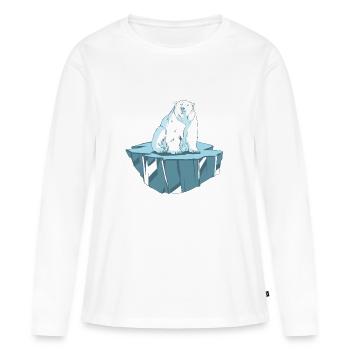 Ours polaire sur la banquise - T-shirt manches longues Premium bio Femme - blanc - Devant - Julia (174cm)