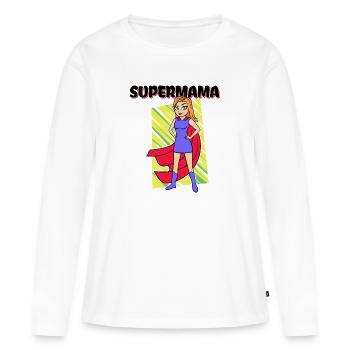 Supermama Best Mother Mother's Day Statement Mom - T-shirt manches longues Premium bio Femme - blanc - Devant - Julia (174cm)