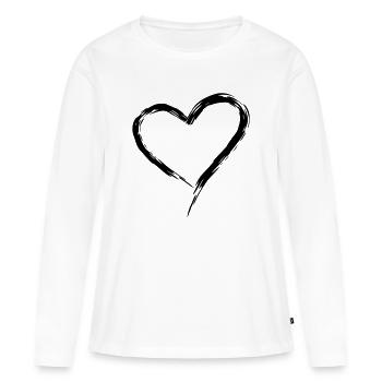 herz liebe Braut lieben rahmen hochzeit lol big es - Frauen Premium Bio Langarmshirt - Weiß - Vorne - Julia (174cm)