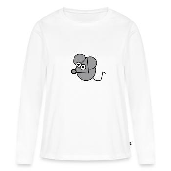 Maus - Frauen Premium Bio Langarmshirt - Weiß - Vorne - Julia (174cm)