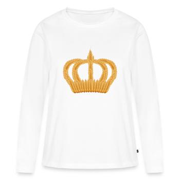 couronne royale d'épis de blé - T-shirt manches longues Premium bio Femme - blanc - Devant - Julia (174cm)