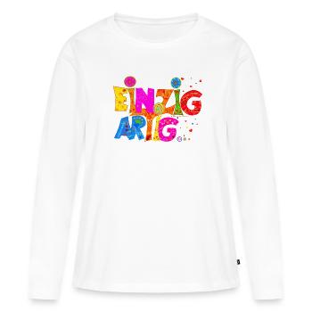 Einzigartig - Frauen Premium Bio Langarmshirt - Weiß - Vorne - Julia (174cm)