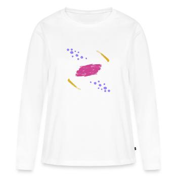 Comètes gravitants autour de leur planète - T-shirt manches longues Premium bio Femme - blanc - Devant - Julia (174cm)