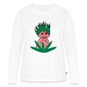 Troll Dich raus! - Frauen Premium Bio Langarmshirt - Weiß - Vorne - Julia (174cm)