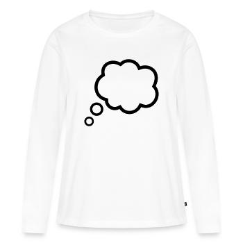 Thinking Bubble Comic Pensée Bulle Bulle Pensées - T-shirt manches longues Premium bio Femme - blanc - Devant - Julia (174cm)