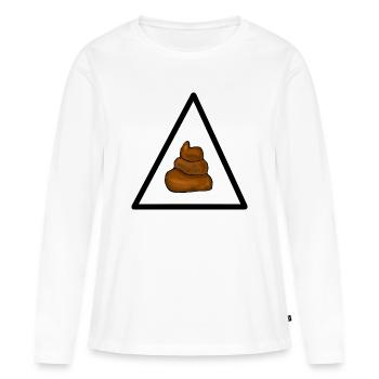 Attention merde, attention merde - T-shirt manches longues Premium bio Femme - blanc - Devant - Julia (174cm)