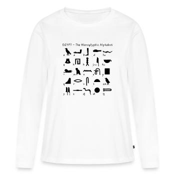 Hieroglyphic Alphabet - Women's Premium Organic Long Sleeve Shirt - white - Front - Julia (174cm)