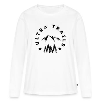 Ultra Trails - T-shirt manches longues Premium bio Femme - blanc - Devant - Julia (174cm)