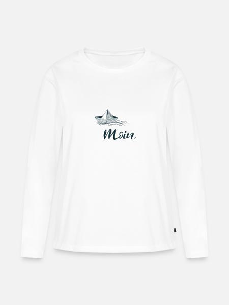 Moin - Frauen Premium Bio Langarmshirt - Weiß