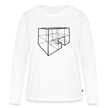 Block in Perspektive Zeichnung - Frauen Premium Bio Langarmshirt - Weiß - Vorne - Julia (174cm)