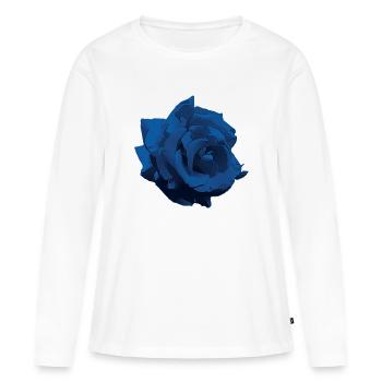Flower - Rose blue - Women's Premium Organic Long Sleeve Shirt - white - Front - Julia (174cm)