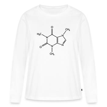 Molécule de caféine - Formule de structure - T-shirt manches longues Premium bio Femme - blanc - Devant - Julia (174cm)