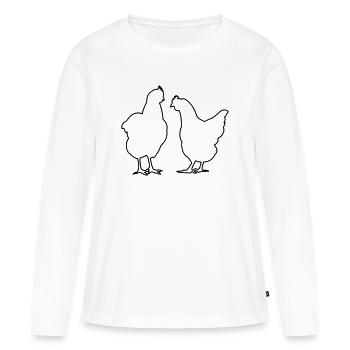 Poulets poules poulet la volaille la volaille - T-shirt manches longues Premium bio Femme - blanc - Devant - Julia (174cm)