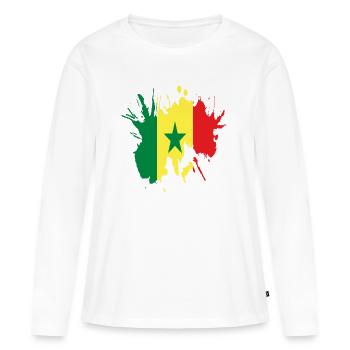 Sénégal - T-shirt manches longues Premium bio Femme - blanc - Devant - Julia (174cm)