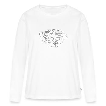 Accordéon pur - T-shirt manches longues Premium bio Femme - blanc - Devant - Julia (174cm)