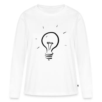 Ampoule - T-shirt manches longues Premium bio Femme - blanc - Devant - Julia (174cm)